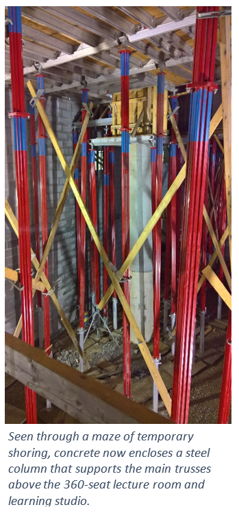 red metal construction pieces