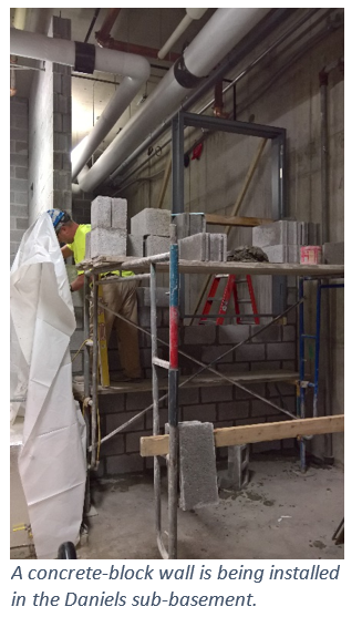 boxes and scaffolding