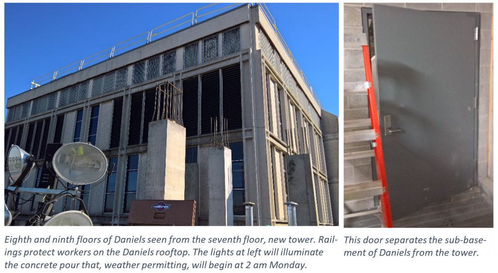Construction on exterior of building