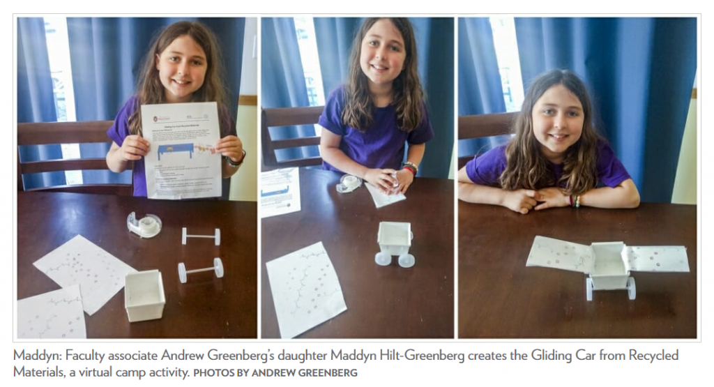 child completes chemistry camp projects