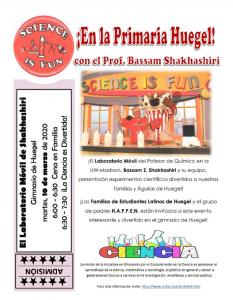 Science is Fun program flyer in Spanish