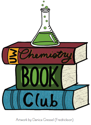stack of books drawing with flask on top