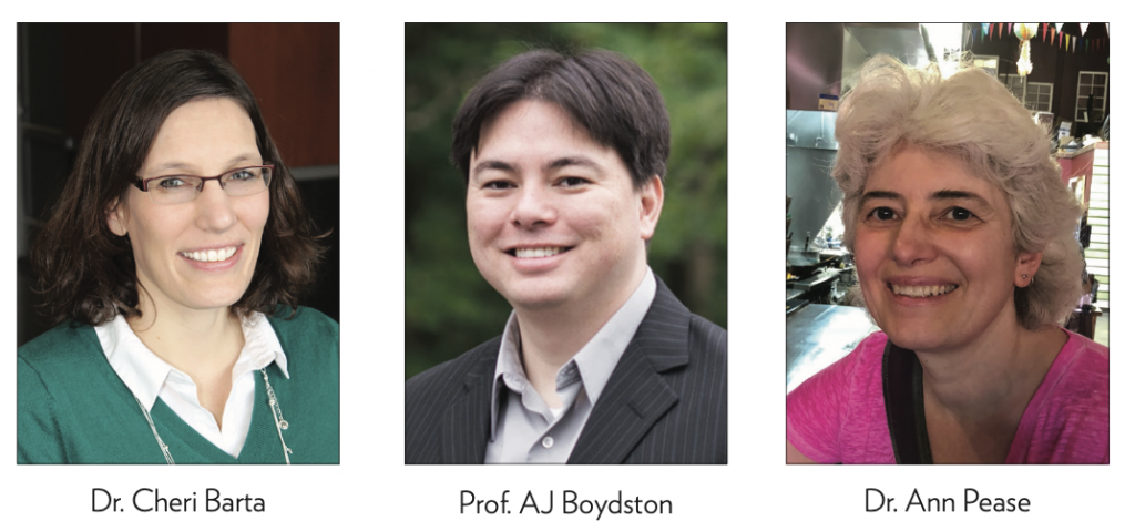 Headshots of Barta, Boydston and Pease.